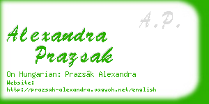 alexandra prazsak business card
